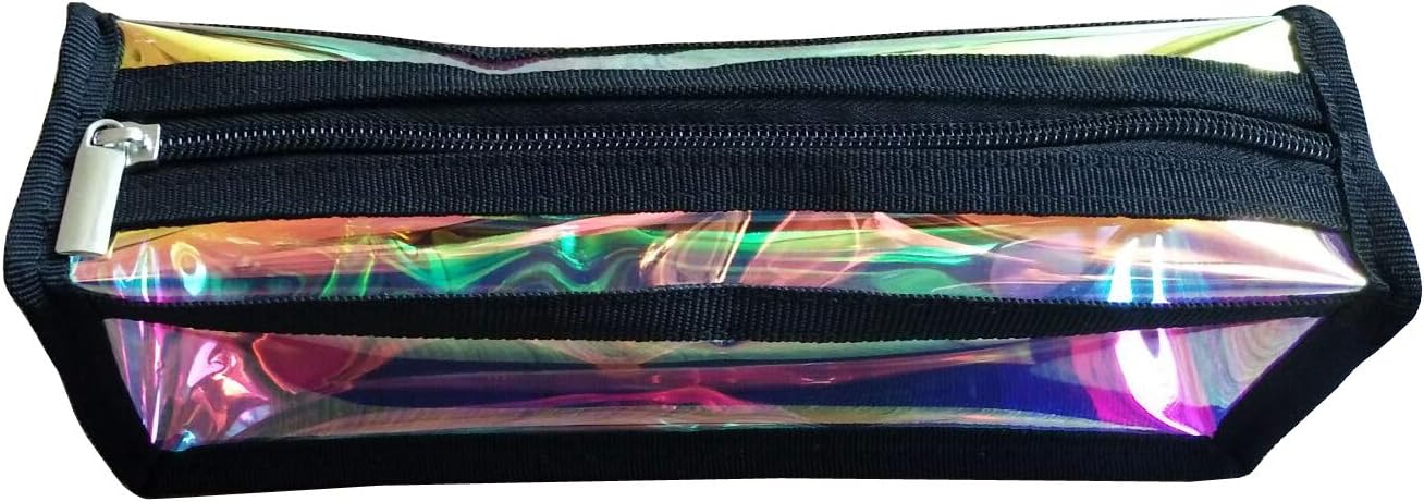 Eco Friendly Iridescent TPU Makeup Pencil Case Holographic Clear Cosmetic Bag Handy Make up Pouch Travel Toiletry Organizer Bag