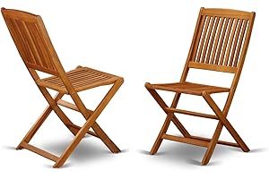 EAST WEST FURNITURE CAMERON WOOD FOLDING CHAIRS FOR OUTSIDE PATIO