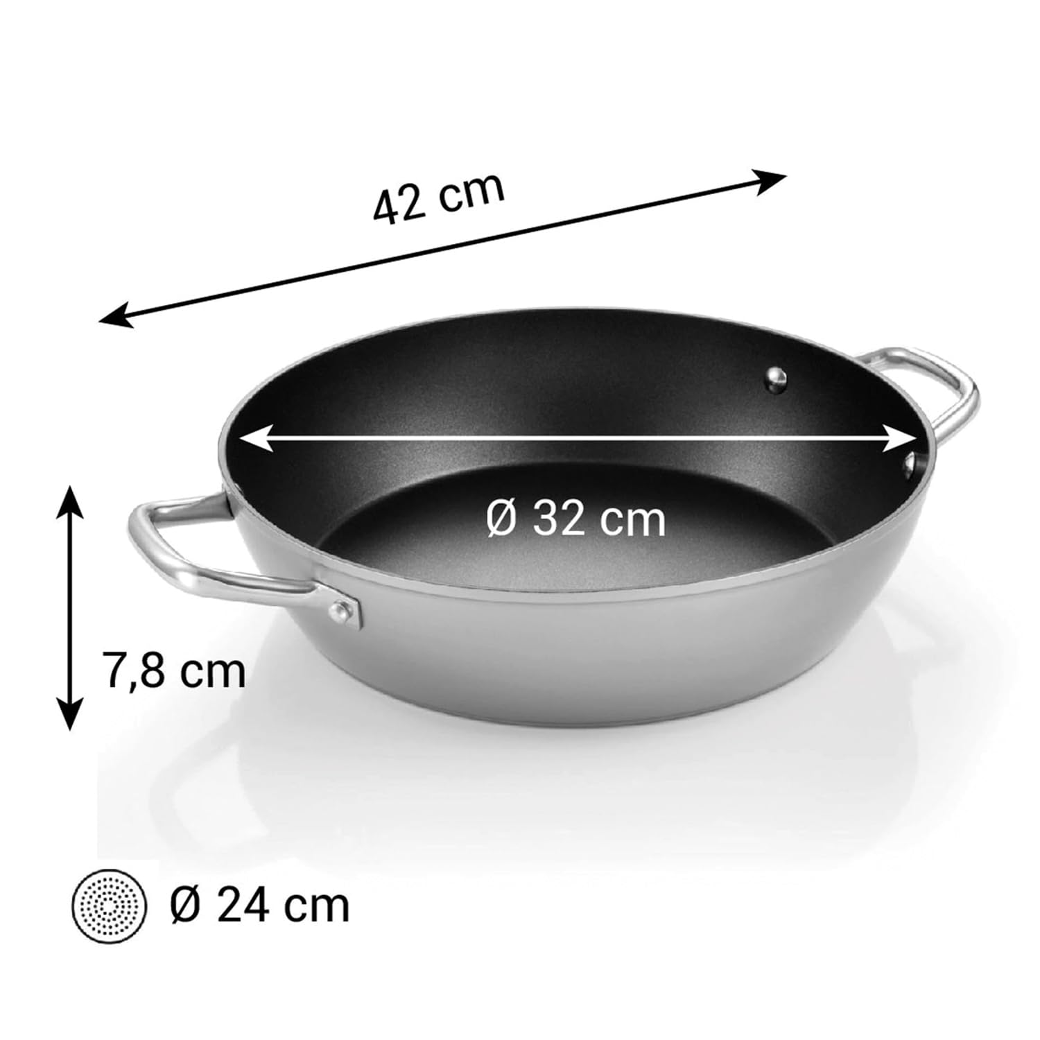 Tescoma 606962 Tegame fondo 2 manici ø32 cm GrandCHEF+