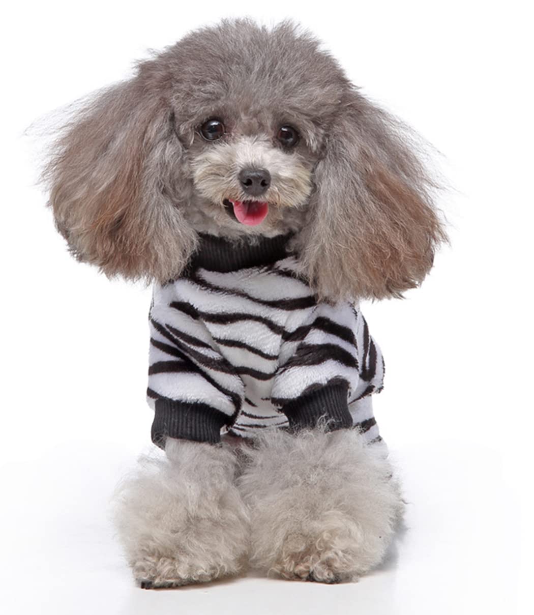 XIAOYU Winter Warm Dog Pajamas Dog Jumpsuit 4 Legs Pet Apparel Cat Onesie Pjs for Small Dog Cat Apparel Outfits Whtie, M - Image 4