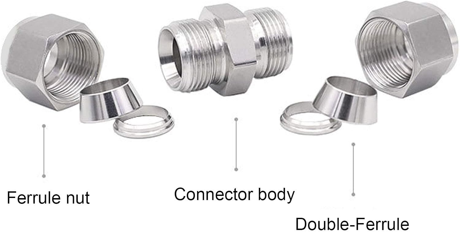 316 Stainless Steel Compression Tube Fitting, Union, Straight, Science Lab Compound Binocular Microscopes (Ф8)