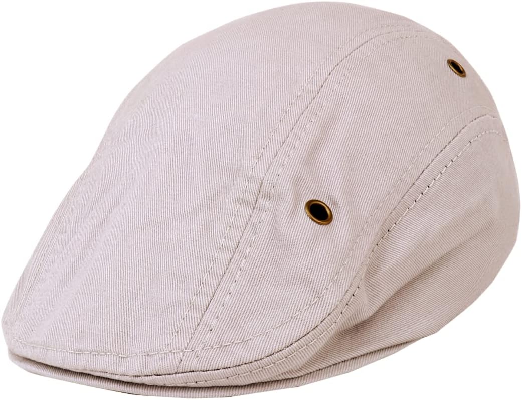 Zacharias Men's Cotton Beret Golf Cap A6-03 (Fawn;Free Size) (Pack of 1)