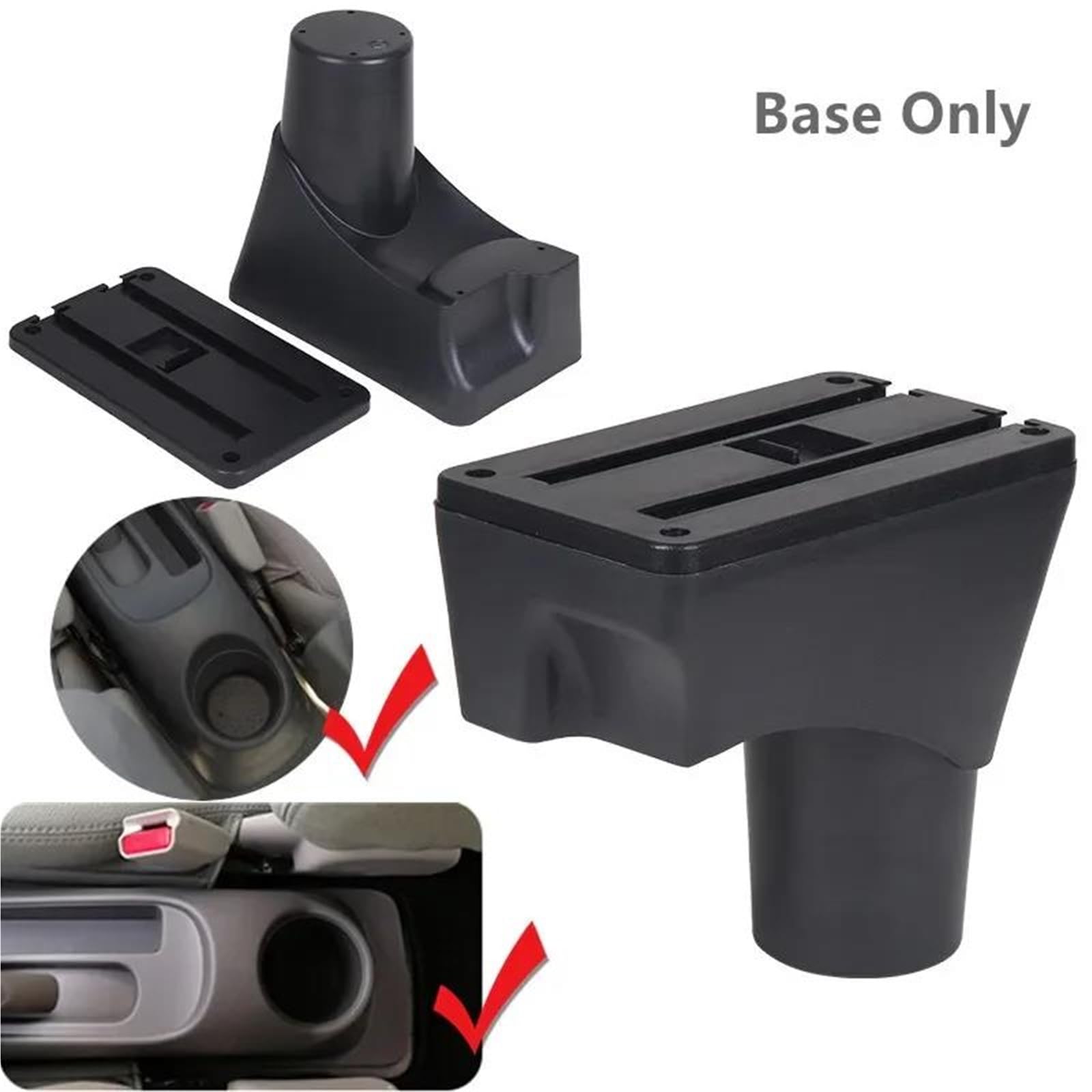 Per Nissan Per March Per Micra K13 MK4 IV 2010-2023 Bracciolo In Pelle Per Auto, Accessori Per La Consolle Centrale(E2 Black Line)