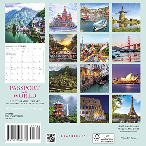 GRAPHIQUE DE FRANCE: Passport to the World 2020 Mini Wall Ca - Image 3