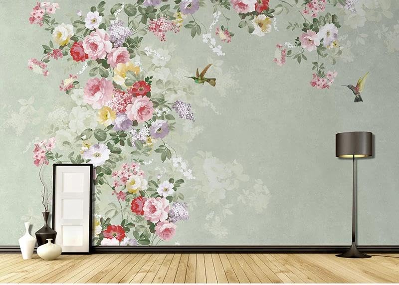 Papier peint mural 3D à relief floral intissé résistant pour salon