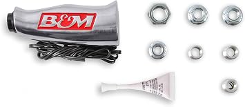 B&M 80658 Brushed Aluminum T-Handle Shifter Grip with Button and SAE Thread Inserts