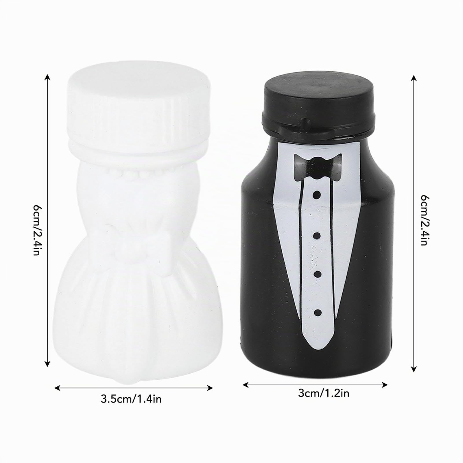 TOPINCN 78 Bottiglie Di Bolle Per Matrimonio A Forma Di Sposa E Sposo Mini Bacchette Per Bolle In Bianco E Nero Per Feste Divertenti Per Anniversario Di