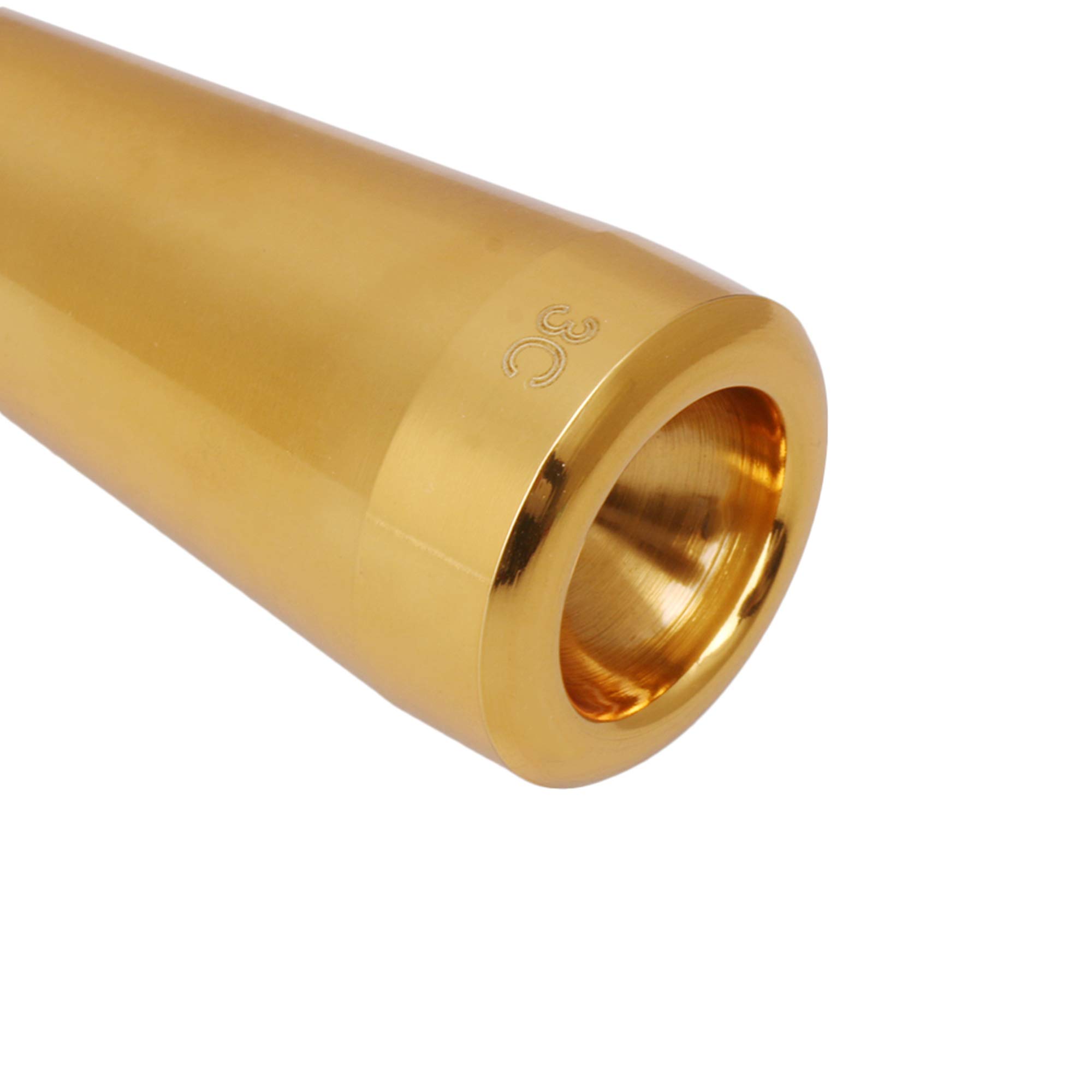 Yibuy - Bocchino per tromba, 27 x 87 mm, colore oro, in metallo, 3C, parte di ricambio