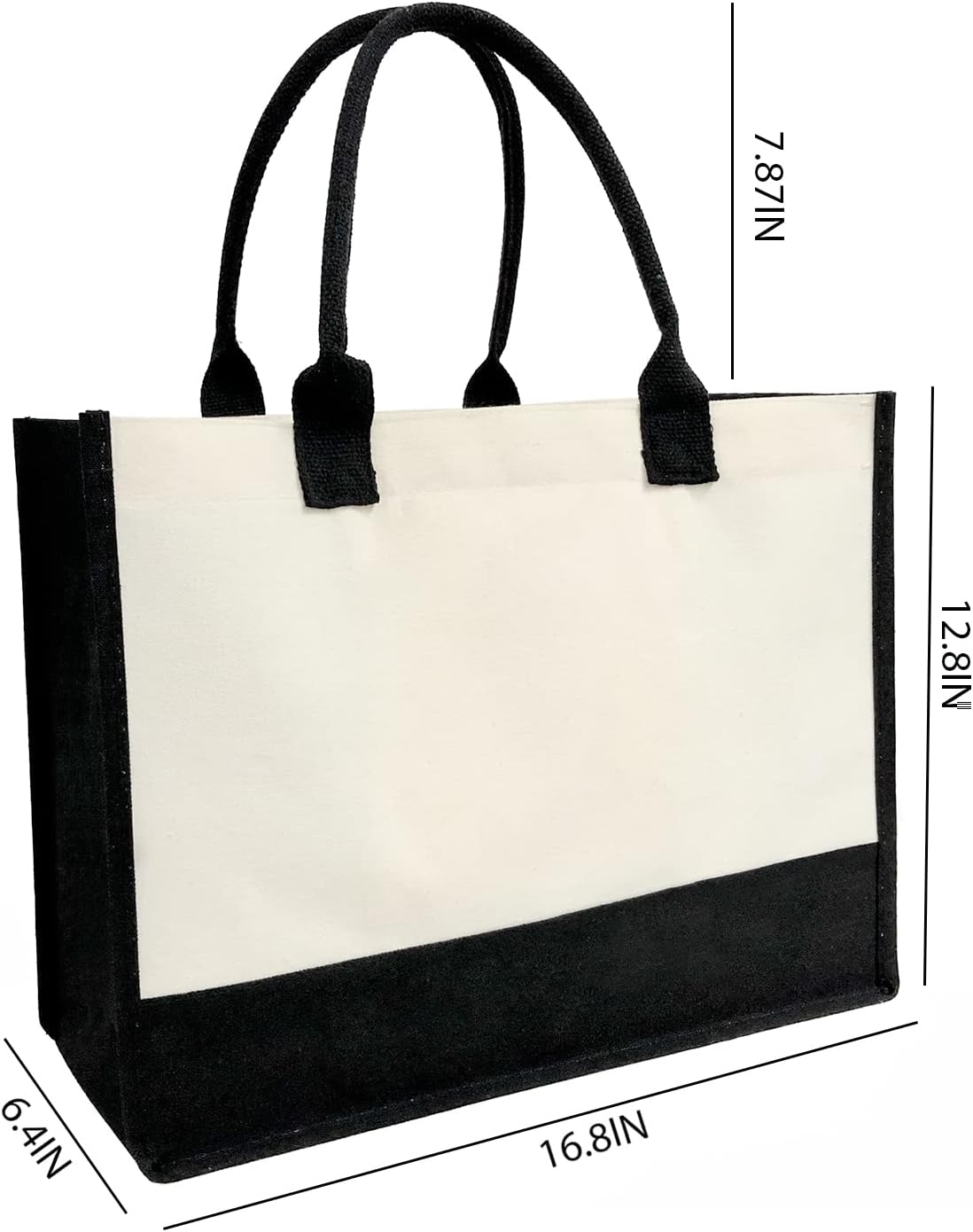 Personalized Initial Canvas Tote Bag for Women, Beach Bag with Inner Zipper Pocket for Wedding, Birthday, Holiday - Image 4