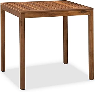 Small Rectangular Acacia Wood Outdoor Patio Dining Table - Compact Bistro Table for Balcony, Garden & Small Spaces - Versatile Indoor/Outdoor Use (29.5x24.8x29.5 Inch) - Natural Color