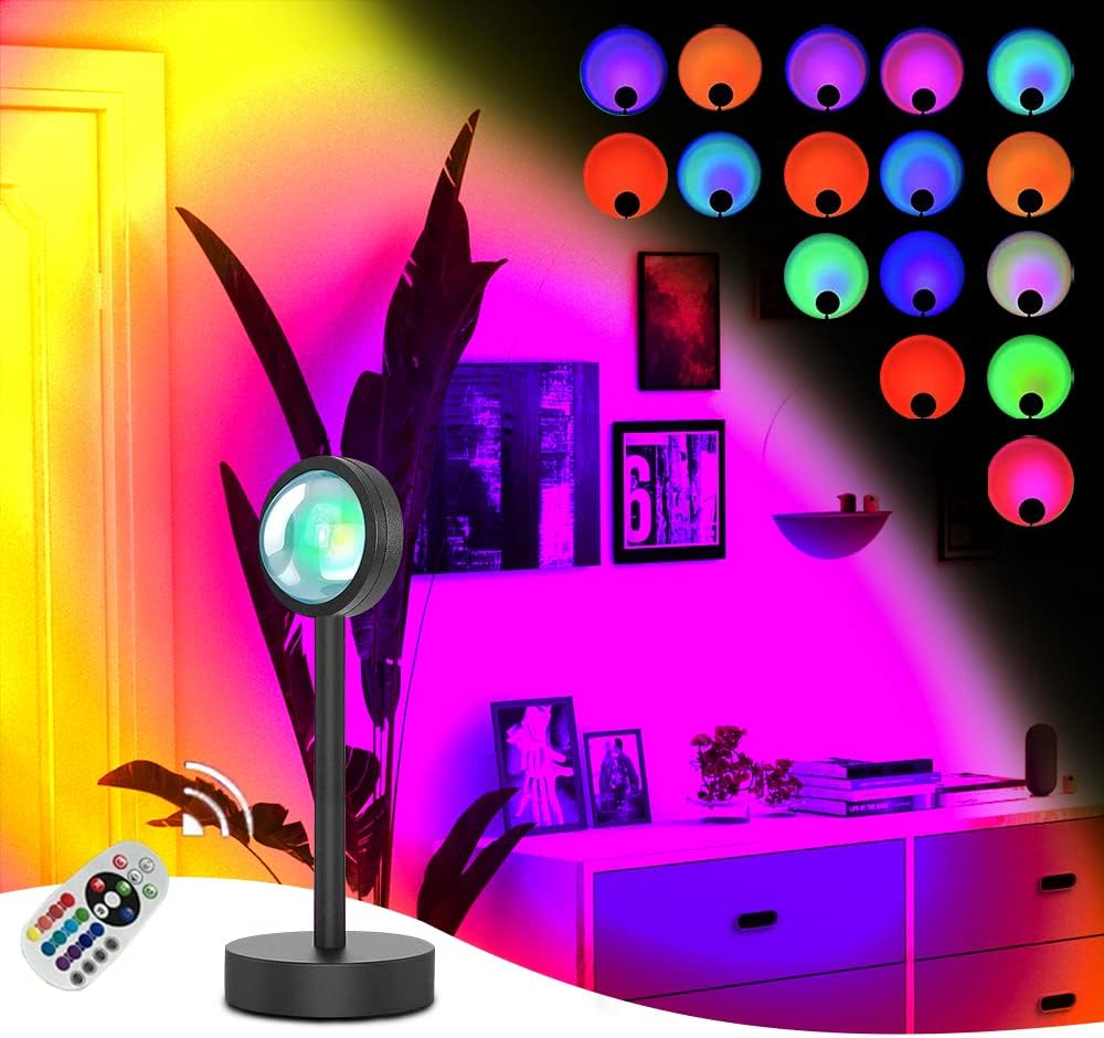 Sunset Lamp Projection, mit 16 RGB Farben Dimmbar 4 Modi,USB LED