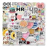 65pcs HR Stickers Pack, Aesthetic Cute Vinyl Waterproof Decals for Water Bottle,Laptop,Phone,Skateboard,Scrapbooking,Bumper for Birthday Party Supply Decor