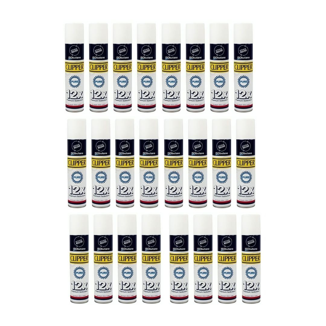 Gas Isobutano 300ml con 98% de Pureza - Reduce el Riesgo de Explosión, Garantiza Estabilidad de Llama, Ideal para Recarga de Mecheros y Extracciones, Tapón Versátil y Válvula de Aluminio (24)