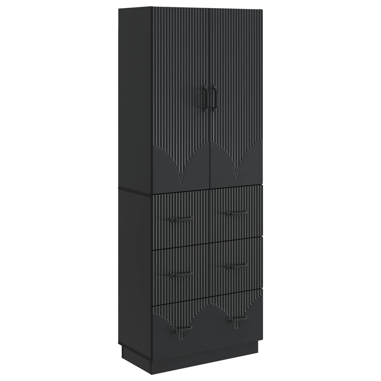 Set di Armadi 2 Pezzi 66x34,5x87 cm Legno Ingegnerizzato Nero