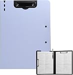 FRETONBA Clipboard Folder, 2 Pcs A4 Foldable Clipboard with Horizontal and Vertical Double Metal Clips, 360 Degree Foldable Binder Clipboards with Pen Holder, File Cover Work Folder Clipboards, Black
