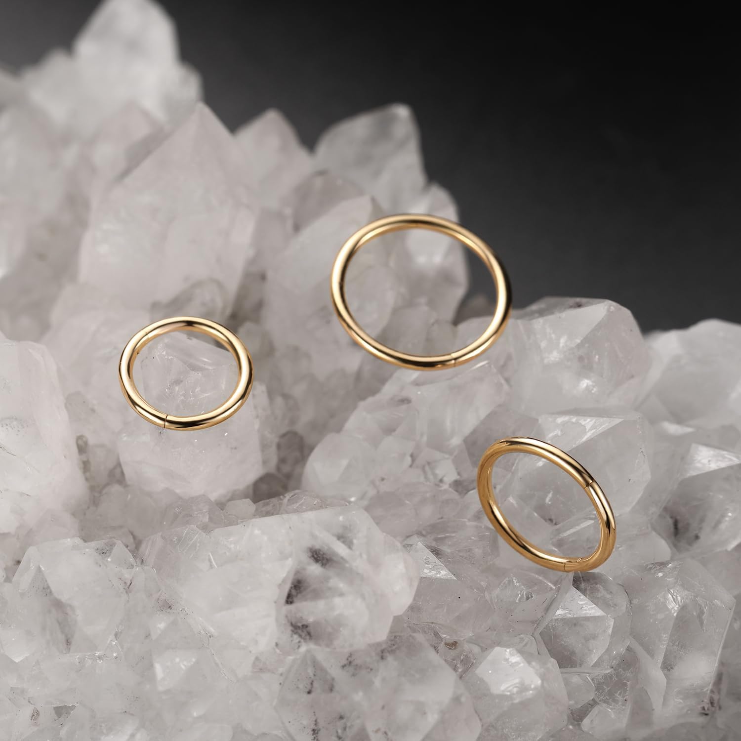 FUNLMO 14K Solid Gold Nose Ring Hoop 20G 18G 16G 14G Septum Ring Yellow Gold Conch Daith Tragus Helix Rook Piercing Jewelry Cartilage Earring Lip Ring for Women Men - Image 7