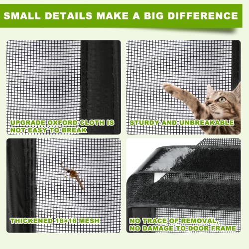 Hador Magnetic Screen Door Mesh With Super Strong Magnets Fit Door Size 32" X 80", Mesh Size 34" X 81" Middle Opening Door Net Screen For Sliding Door, Front Door, Single Door And Patio Door #TOP3