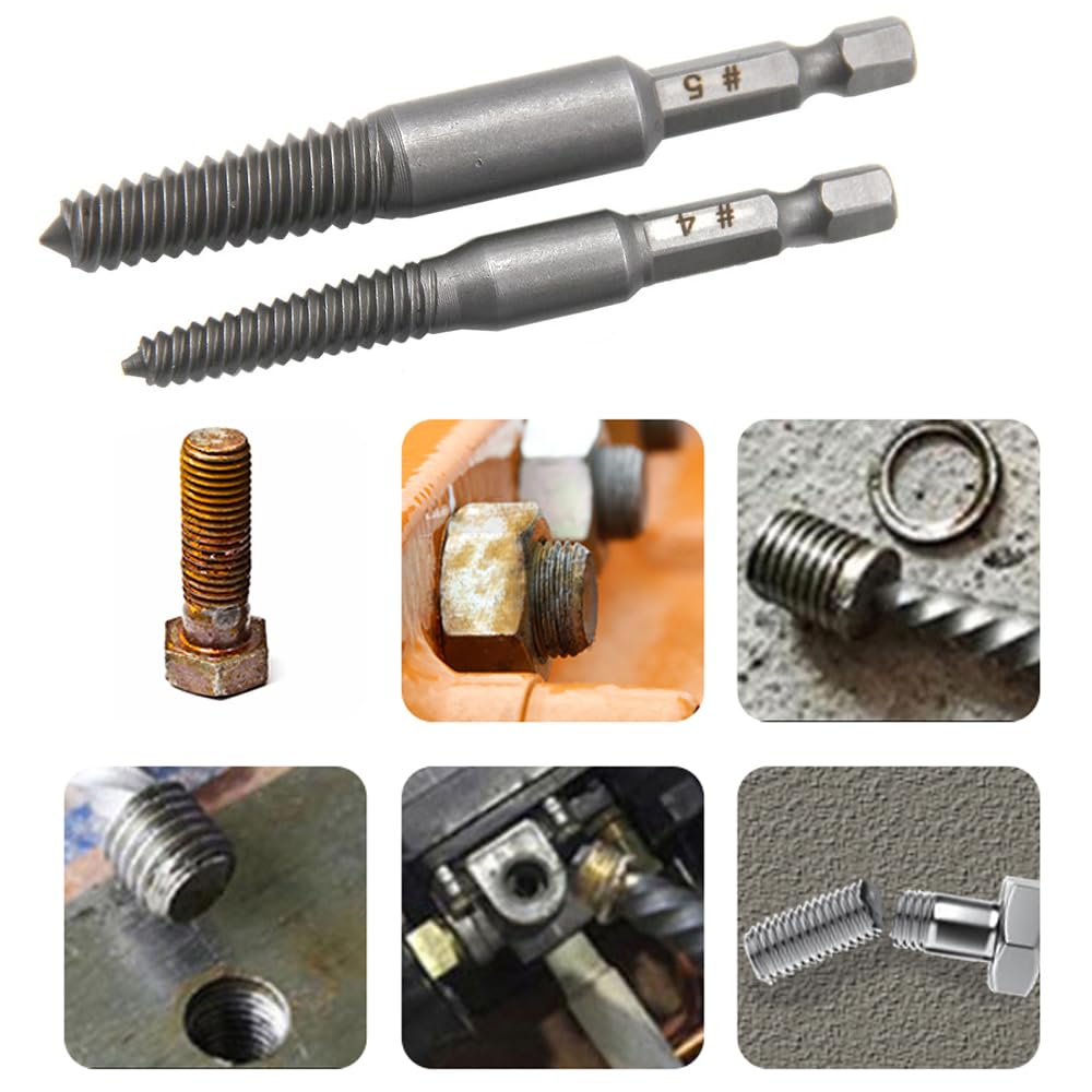 Set Di 6 Estrattori Per Viti Danneggiate - In Acciaio H.S.S 4341, Per Rimuovere Viti Spellate O Rotte