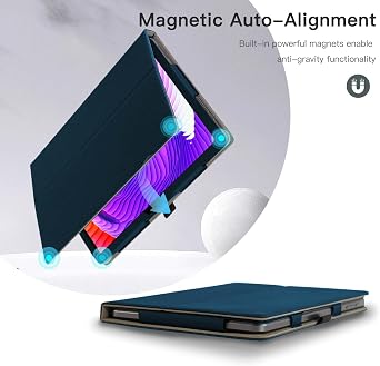 REDMAGIC Astra ゲーミングタブレット9.0インチ用ケースカバー マルチビューアングル スリムライトシェルスタンドカバー REDMAGIC Tablet 3 Pro用 ハンドストラップ&ペンシルホルダー付き、ネイビーブルー