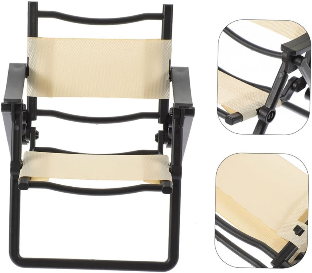 5sets 2pcs Miniature Beach Chair Micro Landscape Dollhouse Accessories Realistic Folding Chair for Miniature Play for Any Dollhouse Theme 2pcs*5