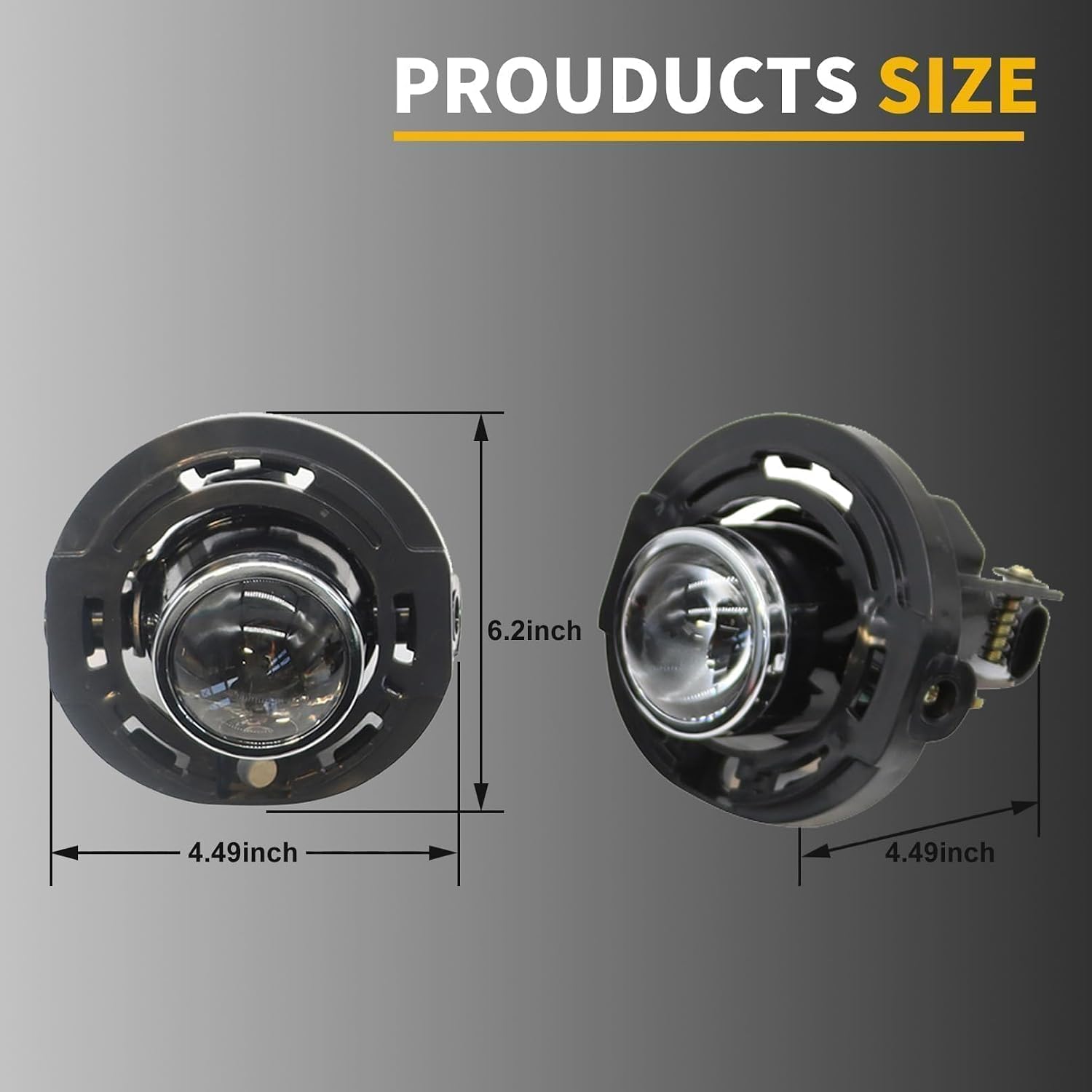 Pair Front Bumper Fog Light Assembly Compatible with Challenger 2015-2020 Fog Lamp w/Wiring+Switch Kit+H11 12V 55W Halogen Bulbs