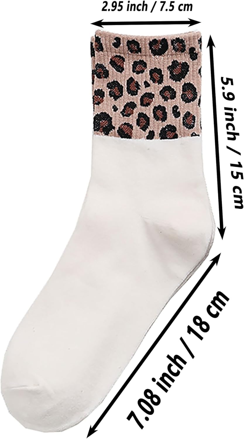 Joylife 3 Paris Leopard Print Crew Socks Trendy Animal Pattern Dress Socks For Women, Lady - Image 7