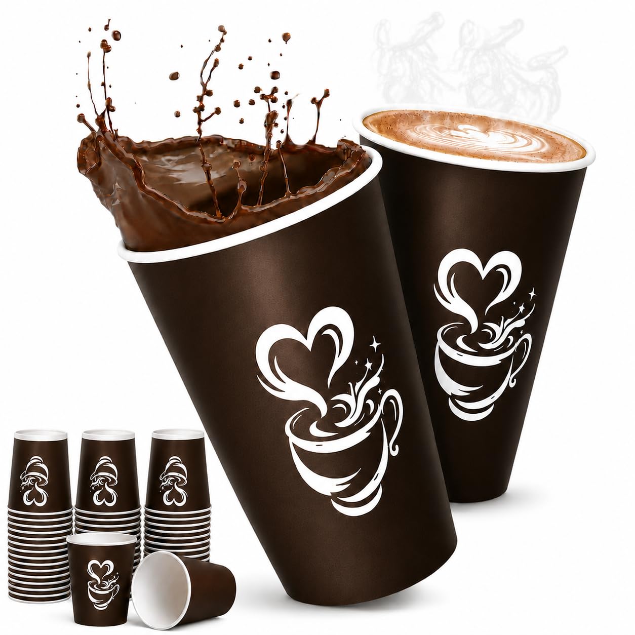Lot de 1000 gobelets jetables Marron Barista 8 oz (240 ml / 24 cl) – renforcé 6,0 g par unité, résistants à la chaleur, idéals pour professionnels, cafés, bureaux et événements