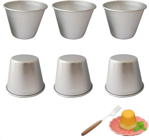Miniatura 9 de Paquete de 6 moldes para magdalenas individuales grandes, taza de pudín de aluminio, molde fundido para chocolate, máquina para hornear souffles de