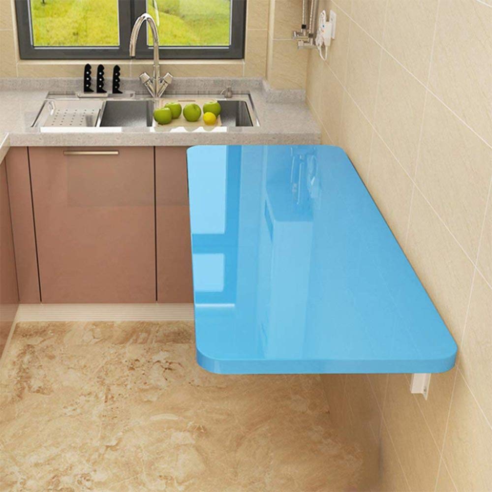 Table Murale Pliante Bureau Informatique Rabattable Bois 120cm