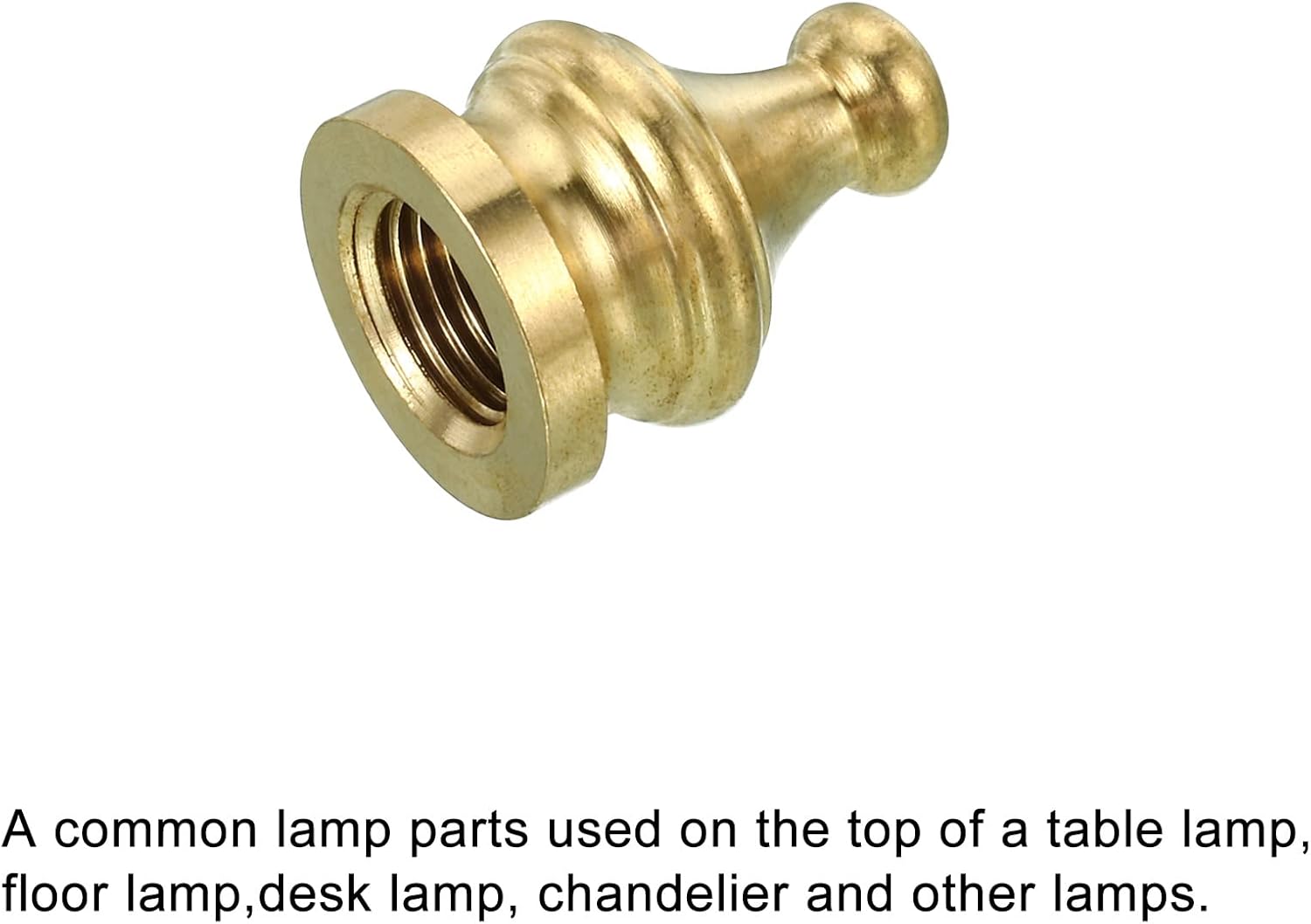 PATIKIL M10 Lamp Finial Cap Knob, 2 Pack Lamp Shade Harp Top Screw Decoration for Table Lamps Floor Lamps, Brass