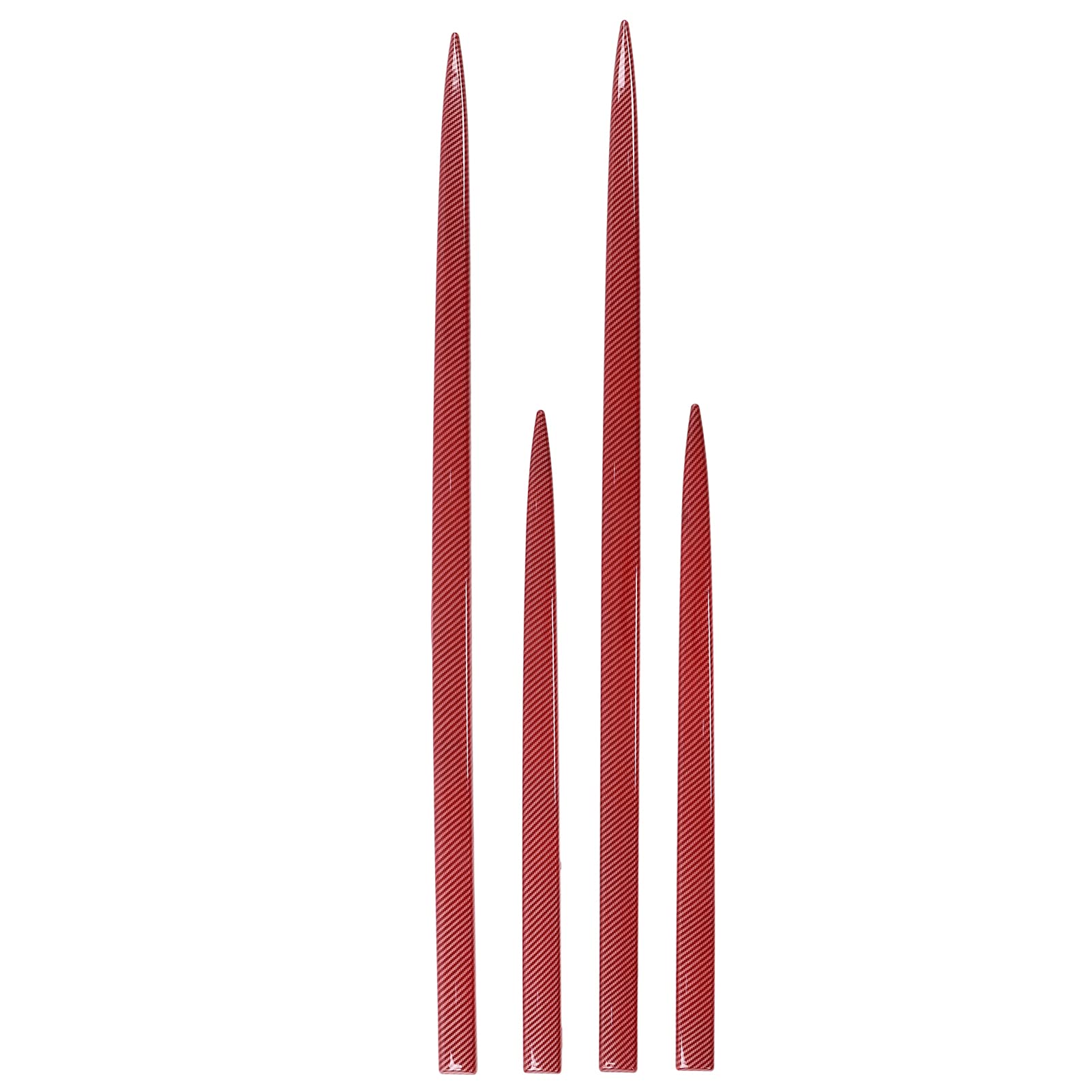 Ejoyous Embellecedor Lateral del Cuerpo Estilo de Fibra de Carbono Rojo Moldura Lateral del Cuerpo ABS 4 Piezas Protección Universal Autoadhesiva Impermeable para Puerta de Automóvil para Sedanes SUV