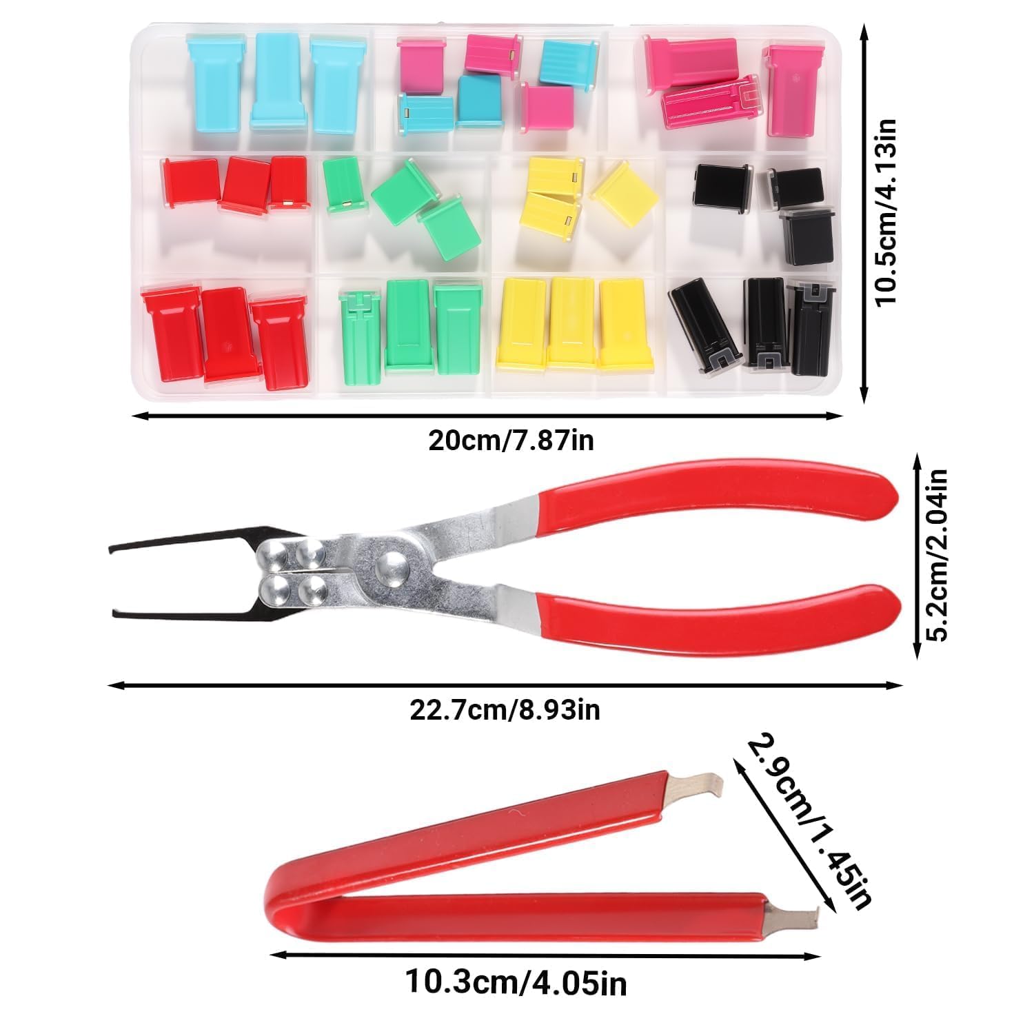 Assortimento di fusibili per auto, 36 pezzi, kit fusibili e estrattore, relè con piccolo strumento di rimozione e 10 pezzi 30/40 Amp 5-pin 12 V relè auto Fuze Puller