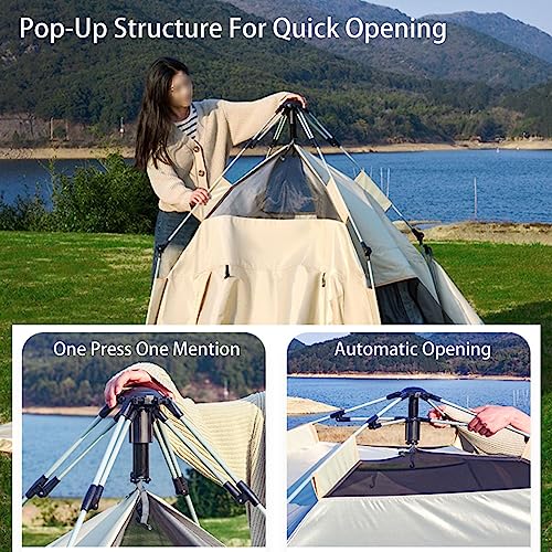 Carpa automática para camping 5-8 personas blanca miniatura 7