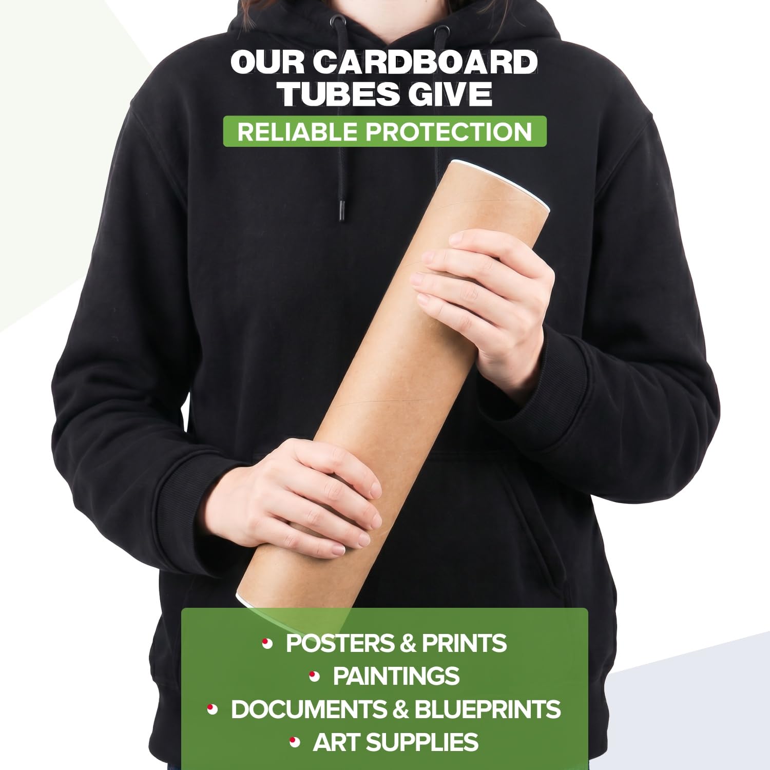 Tubos de correo de papel kraft reforzados de 3 x 12 pulgadas, paquete de 8 tubos con 2 tapas cada uno, tubo de póster aprobado por USPS, tubo de cartón fabricado en Estados Unidos para enviar y