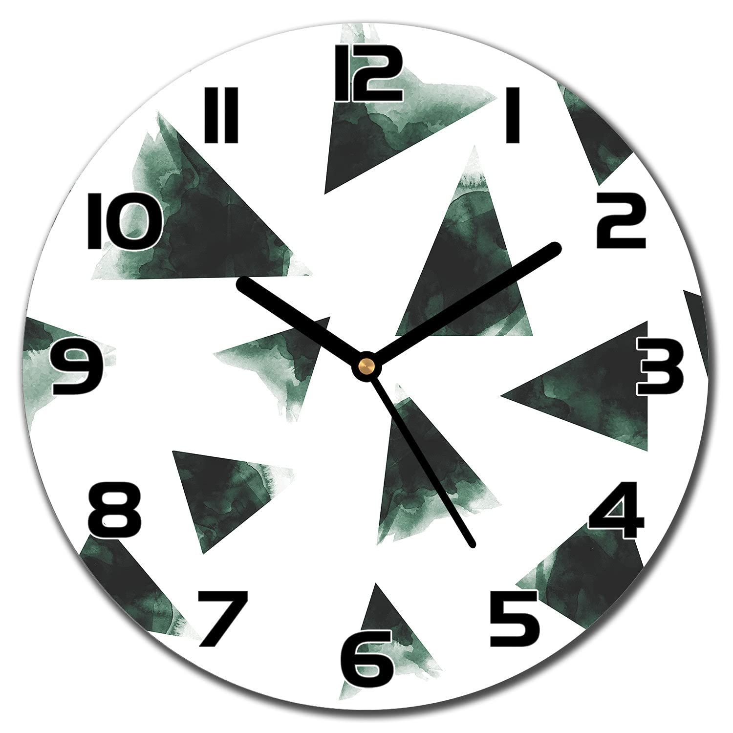 Horloge murale en verre triangulaire : lisibilité et design pour salon moderne