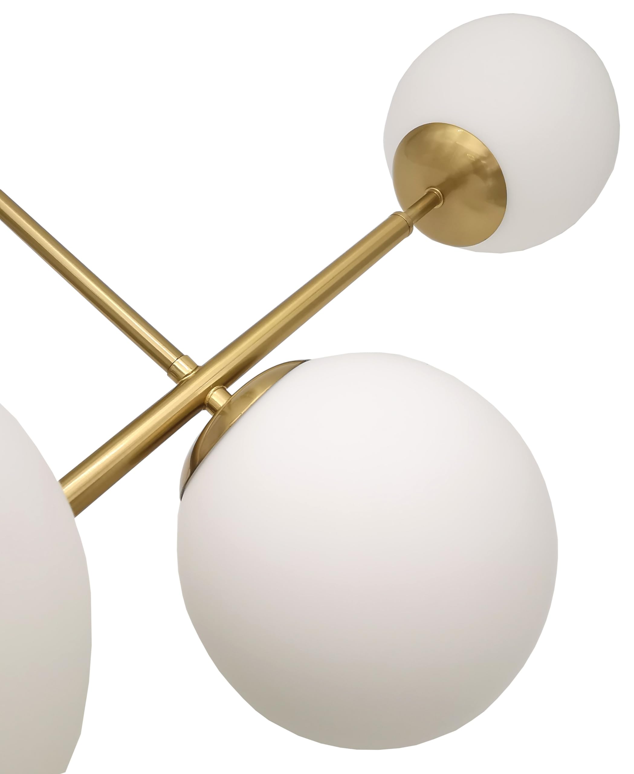 Lampadario a sospensione Applique Oro con sfere bolle bianche design moderno minimal (6 Sfere)
