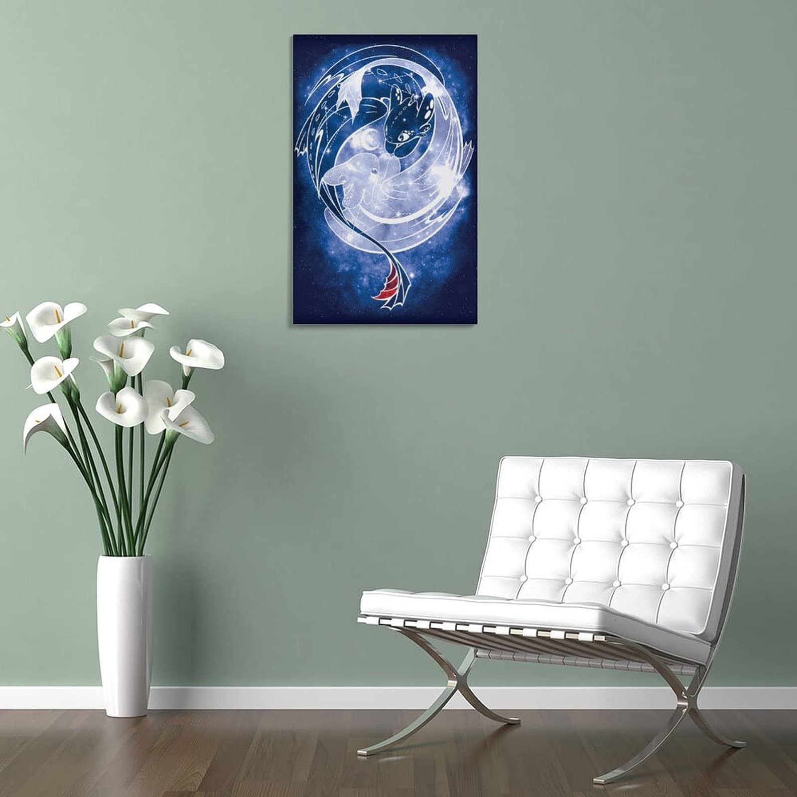 Atmosphere Elektryczne niebieskie plakaty do pokoju płótno sztuka plakat i sztuka ścienna obraz druk nowoczesna rodzina sypialnia dekoracje plakaty 16 × 24 cale (40 × 60 cm)