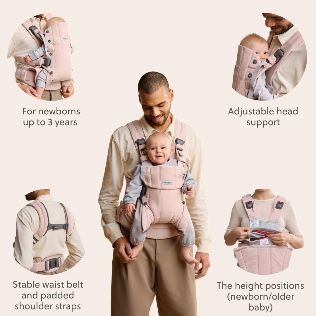 Amazon.com: BabyBjörn Baby Carrier Harmony, Light Pink, Woven