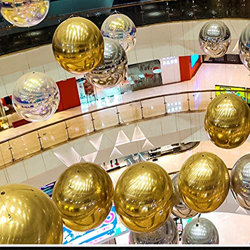 zosenda 6 stuks 50-150 mm spiegelgepolijste holle bal reflecterende tuinbol, voorgeboorde blikklok voor huis, tuin, decoratie - Afbeelding 6