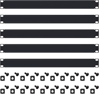 5 Pack of 1U Blank Panel - Metal Rack Mount Filler Panel Mount Panel Spacer for 19in Server Rack Cabinet or Enclosure, Black