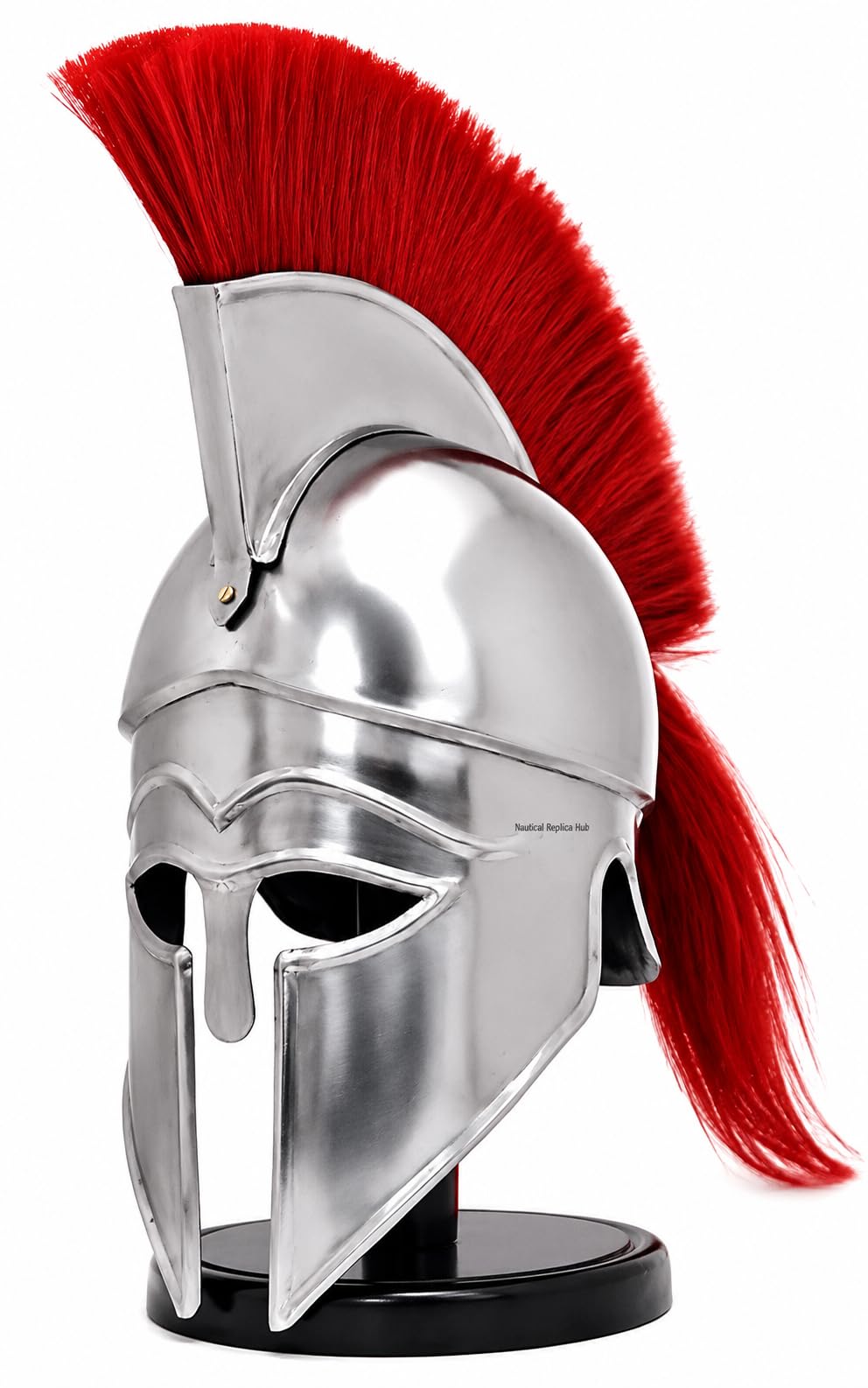 Casco de armadura corintia griego medieval con penacho rojo caballero espartano casco réplica disfraces de halloween para adultos con soporte
