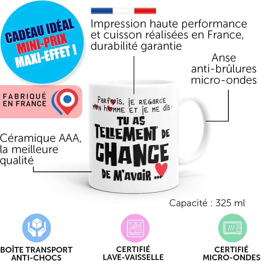 Luigi Collection Mug Humour Amour Tu Pètes - Tasse Drôle Idée Cadeau Couple Anniversaire