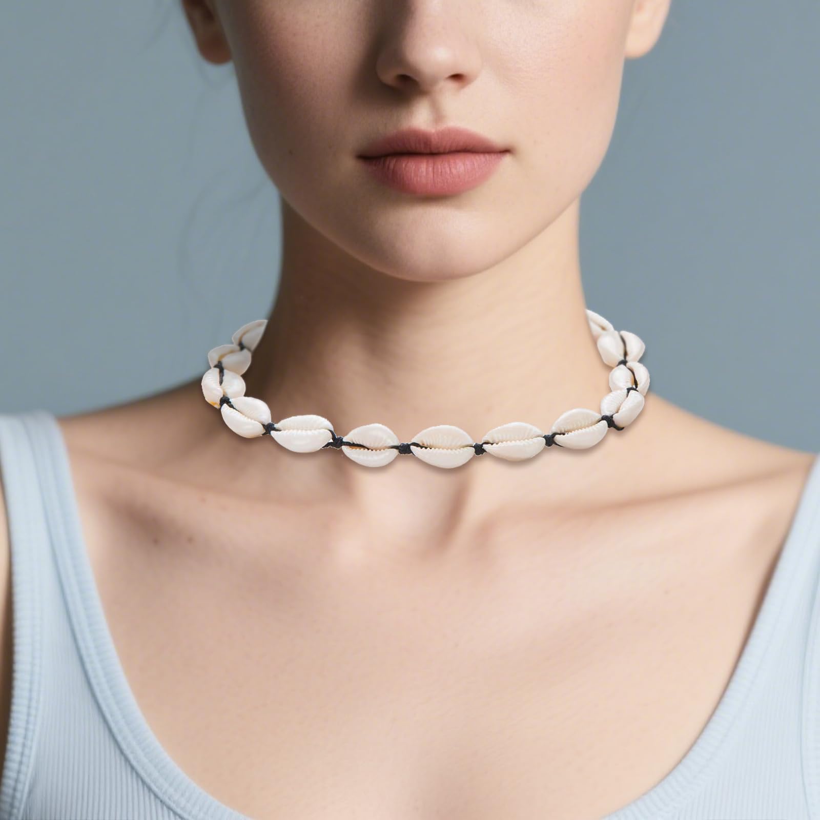 Collana Conchiglie Donna, Elegante Collane di Conchiglie da Spiaggia Estiva, Squisita Collana di Gioielli Estive, Regolabile Collana di Conchiglie per Regali di Gioielli da Donna