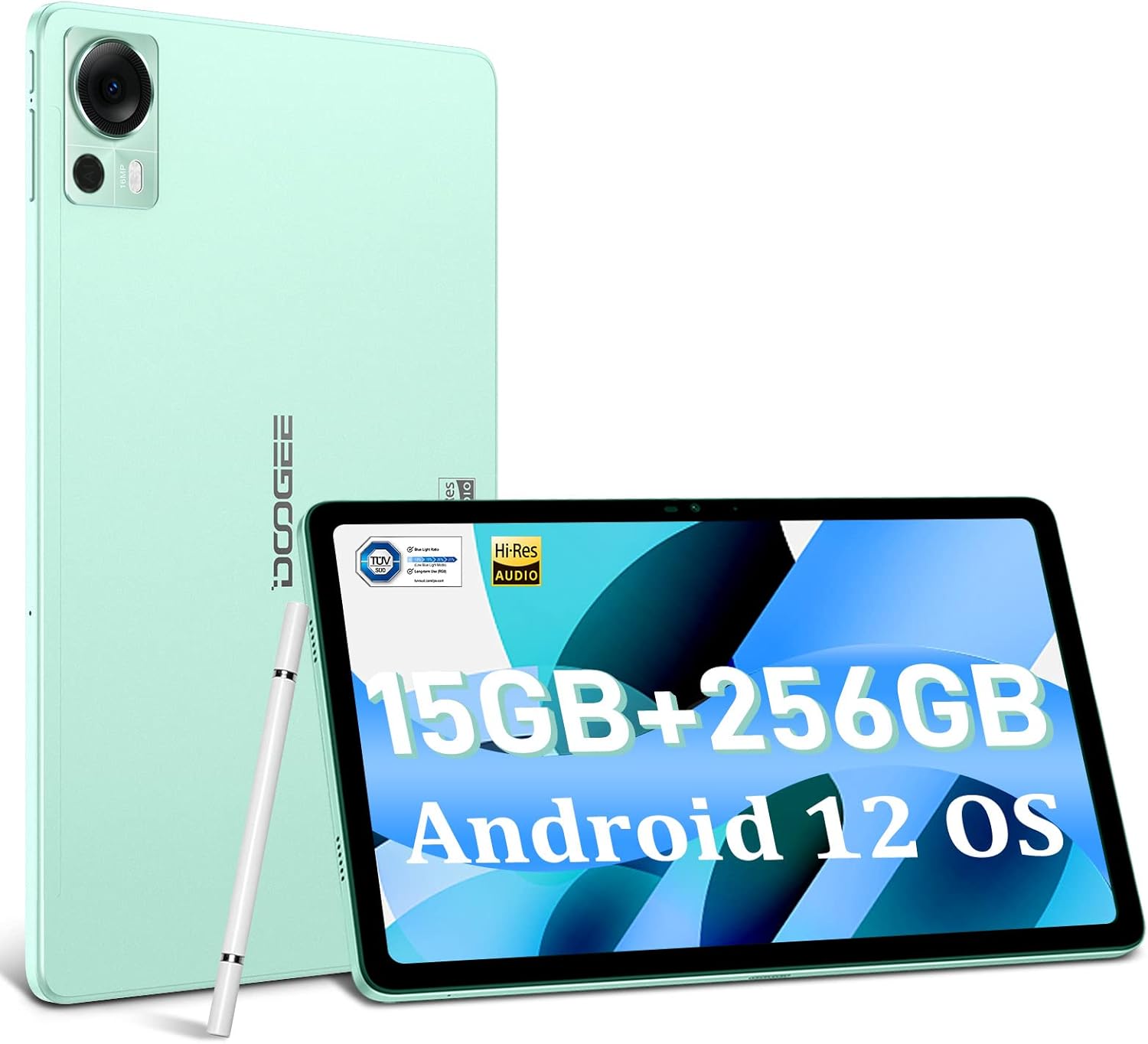 DOOGEE T20 Tablet 10.4 Inch, 8GB RAM 256 GB ROM, 2K HD Octa-Core Android 12 Tablet, TÜV Certified, 8300mAh Battery, Dual 4G, 2.4/5G WiFi, 16MP+8MP Camera, 4 Hi-Res Speaker, Green 2023