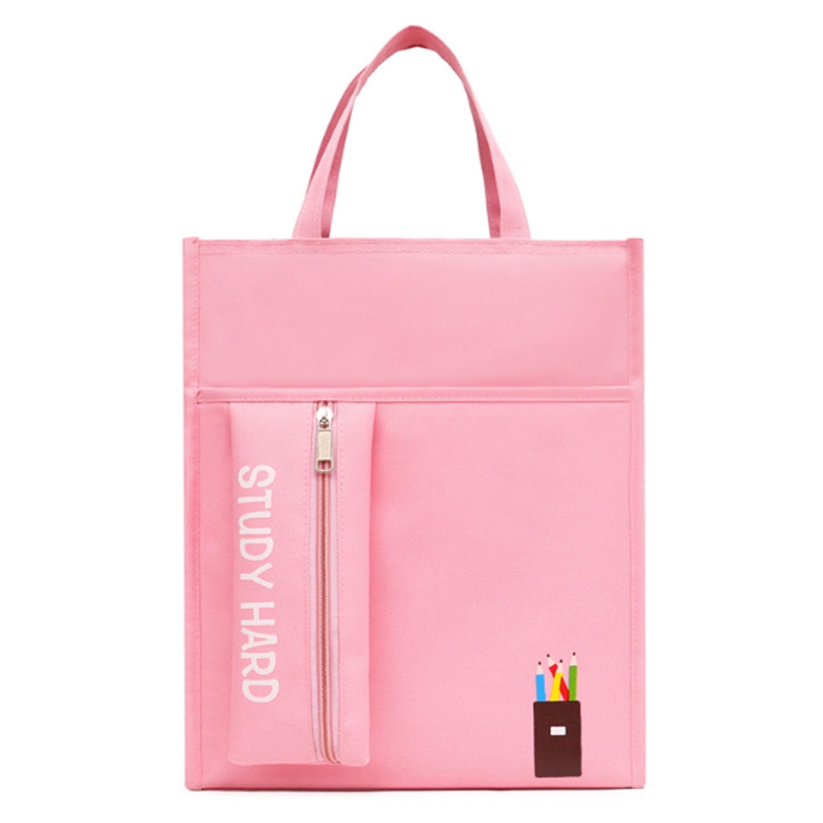Oaygat Personalised School Book Bag File Tote Holder A4 Document Organizer Bag Roomy Pink Nylon Classic 28 x 34cm