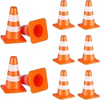 Vista 1 de jojofuny Mini conos de tráfico y señales de calle de carretera, construcción educativa, juego de barricadas de tráfico para niños, juguete cognitivo