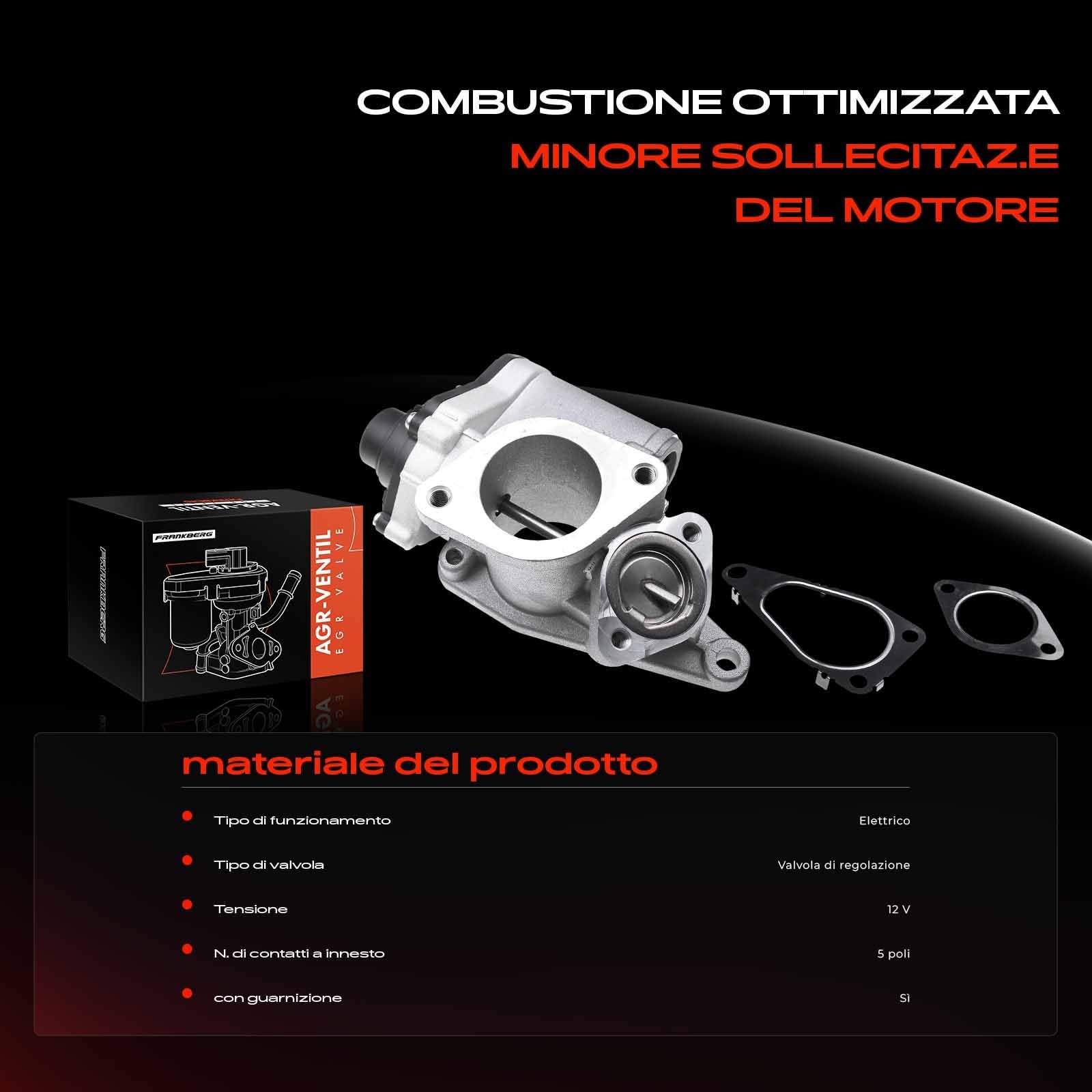 Frankberg Valvola EGR Compatibile con Megan.e II BM0/1 CM0/1 1.9 dCi Laguna II Grandtour KG0/1 1.9 dCi Laguna II BG0/1 1.9 dCi Grand Vitara II JT TD TE 1.9 DDiS AWD Scénic II JM0/1 1.9 dCi 8200507299