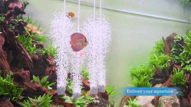Quiet Aquarium Air Pump - Silent Oxygen Bubbler For Fish Tanks With Adjustable Flow