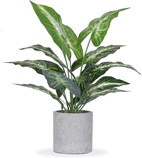 JC Nateva 16" Realistic Artificial Tropical Fake Plants - Faux Greenery for Indoor Office Desk Shelf Bathroom Home Decor
