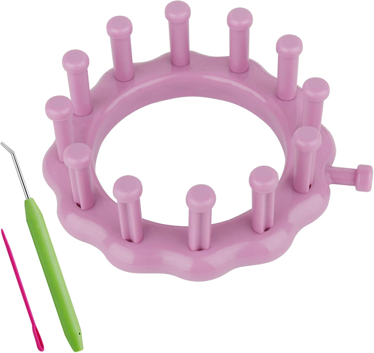 Coopay Sock Loom Kit Knitting, Round Knitting Board Looms with Loom Pick Tool and Needle, Creativity for Kids Small Knitting Loom Kit - Perfect for Sock, Hat, Leg & Arm Warmers, Scarf & More (Purple)